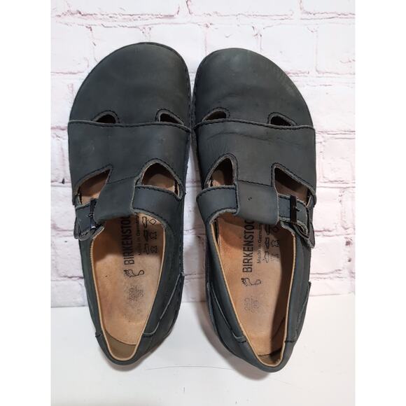 Birkenstock Madeira Black Nubuck Mary Jane Sandals Size 39 Women's 8-9 READ - Picture 2 of 13